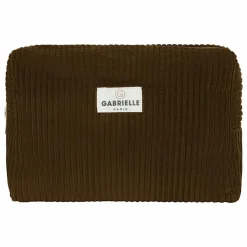 Gabrielle Paris Trousse de toilette en velours côtelé | Vert olive Outlet