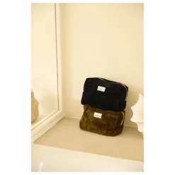 Gabrielle Paris Trousse de toilette en velours côtelé | Vert olive Outlet