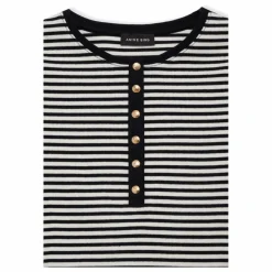 Anine Bing T-shirt Alessia Rayures | Noir Discount