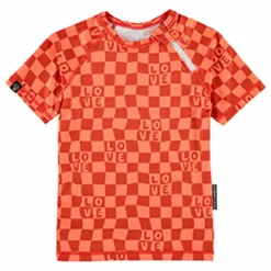 Sale Beach & Bandits T-shirt Anti-UV Checkered Love Fibres Recyclées | Corail