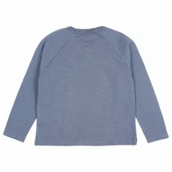 Búho T-shirt Casual Coton Bio | Bleu gris Discount