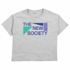 Sale the new society T-shirt Cesar Coton Bio | Gris