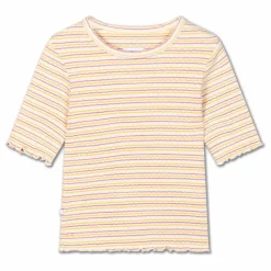 Repose AMS T-Shirt Cotelé Coton Bio | Ecru Sale