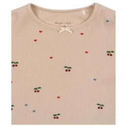 Enfant Konges Sløjd T-shirt Côtelé Ella Cerises Coton Bio |