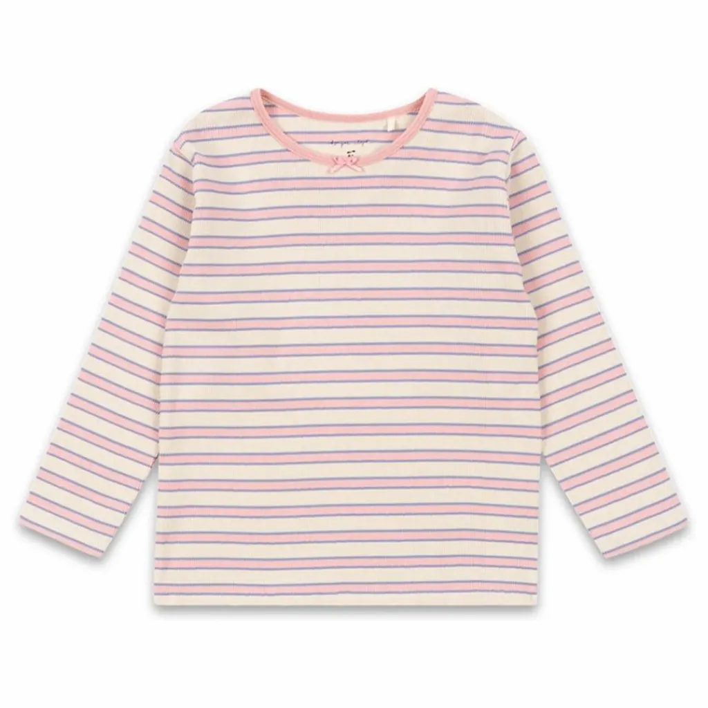 Konges Sløjd T-shirt Côtelé Ella Rayé Coton Bio | Rose Outlet
