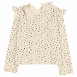 Búho T-shirt Côtelé Fleuri | Ivoire Hot