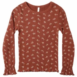 Rylee + Cru T-shirt Côtelé Fleuri | Rouille Outlet