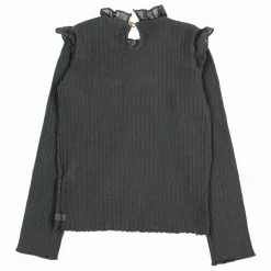 Búho T-shirt Côtelé Volants | Gris anthracite Best