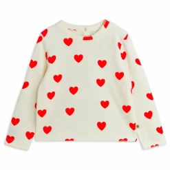Enfant Mini Rodini T-Shirts, Chemises|Blouses, T-Shirts|T-shirt Cœurs Velours Coton Bio |