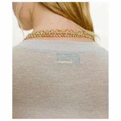 Momoni T-shirt Iora Métallisé | Gris clair Outlet