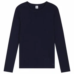 New Petit Bateau T-shirt l'Iconique Manches Longues - Collection Femme | Bleu marine