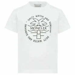 Moncler T-shirt Logo Palmier | Blanc