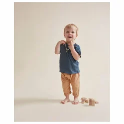 Búho T-shirt Manches Courtes Lin | Bleu canard Discount