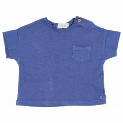 Sale Búho T-shirt Manches Courtes Lin | Bleu indigo