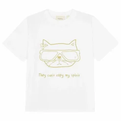 brunobruno nation T-shirt Nanna Chat Coton Bio | Blanc Sale
