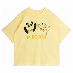 Discount Mini Rodini T-shirt Panda Coton Bio | Jaune