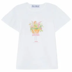 Enfant Tartine et Chocolat T-shirt Perles Bouquet de Fleurs |
