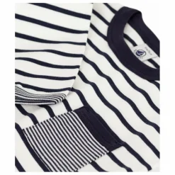 Petit Bateau T-shirt Poche Marinière Coton Bio | Blanc Clearance