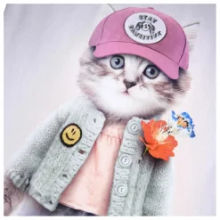 Molo T-shirt Ragnhilde Kitty Miauu Coton Bio | Violet