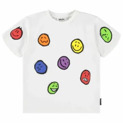 Molo T-shirt Riley Smiley Coton Bio | Blanc Clearance