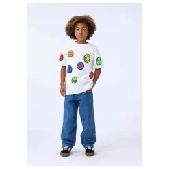 Molo T-shirt Riley Smiley Coton Bio | Blanc Clearance