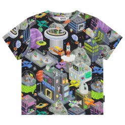 Enfant Molo T-shirt Rodney Pixel Space Coton Bio |