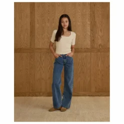 Discount Rylee + Cru T-shirt Scallop | Ecru