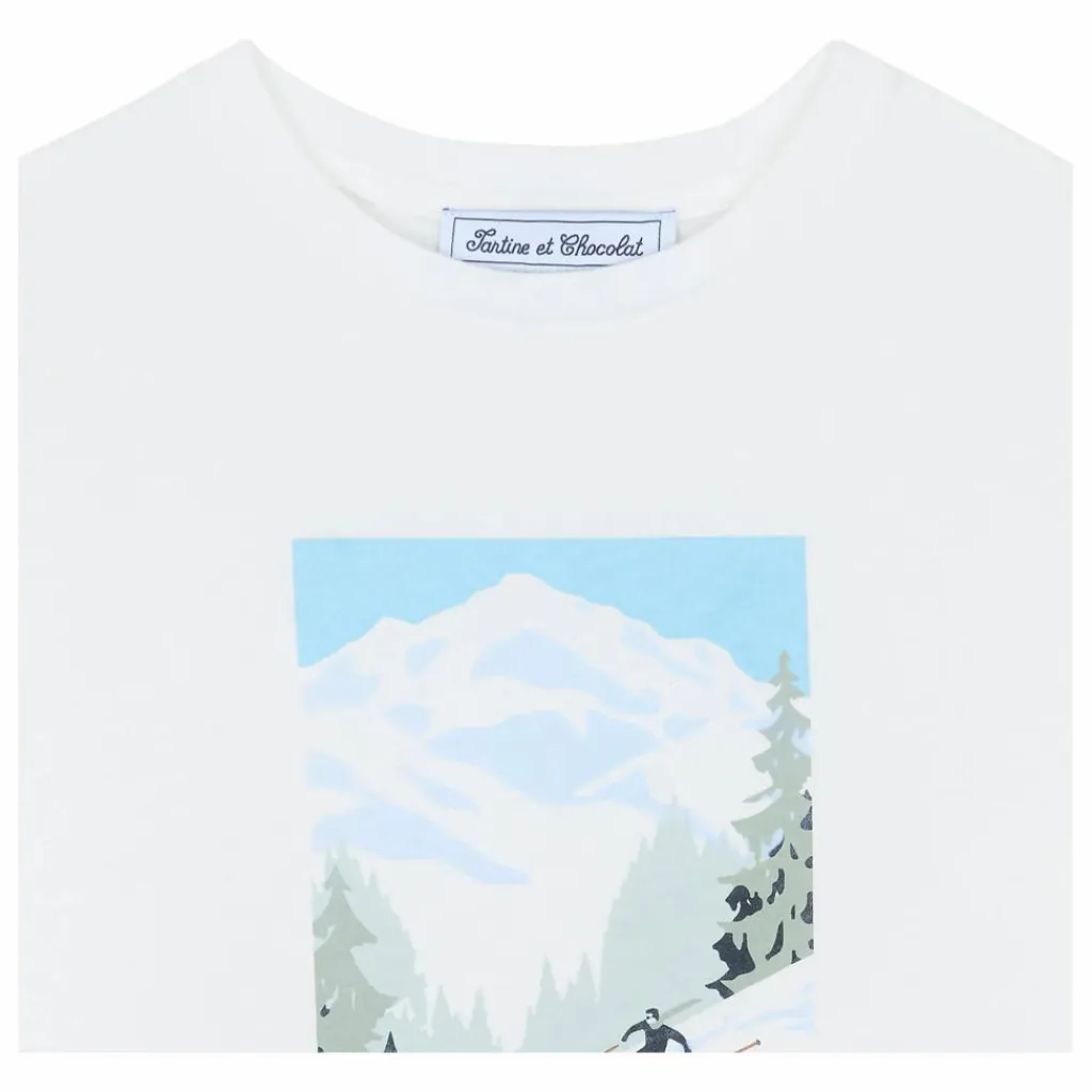 Discount Tartine et Chocolat T-shirt Ski | Blanc