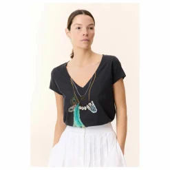 Leon & Harper T-shirt Tonton Feather Coton Bio | Carbone Discount