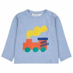 Bobo Choses T-shirt Train Coton Bio | Bleu chiné