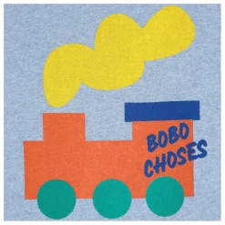 Bobo Choses T-shirt Train Coton Bio | Bleu chiné