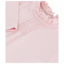 Petit Bateau T-shirt Uni Col Volants Coton Bio | Rose pâle Best