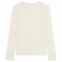 Petit Bateau T-shirt Uni Pointelle Coton Bio | Ecru Best