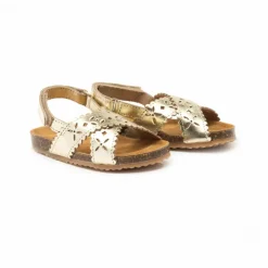 Pèpè Two Con Me - Sandales Croisées Perforées | Doré Online