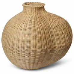 Ferm Living Vases, Objets Déco|Vase en rotin Bola