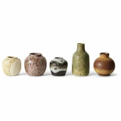 HKliving Vases en grès - Set de 5 | Multicolore Hot