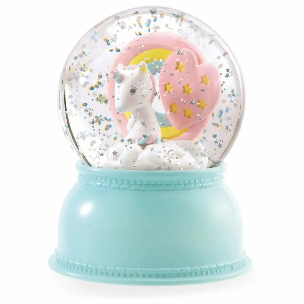 New Djeco Veilleuse Boule à neige Licorne Multicolore