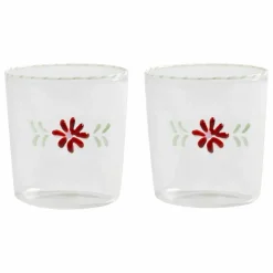 &Klevering Verres Flora - Set de 2 | Rouge Clearance