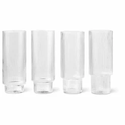 Ferm Living Verres long Ripple - Set de 4