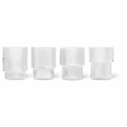 Sale Ferm Living Verres Ripple - Set de 4 Transparent