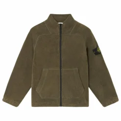 Stone Island Veste Façon Sherpa | Vert kaki Discount
