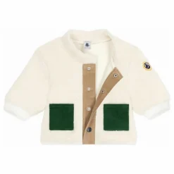 Petit Bateau Veste Façon Sherpa Poches Contrastées | Ecru Clearance