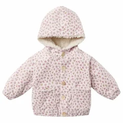 Enfant Quincy Mae Manteaux, Blousons|Manteaux, Blousons, Pilotes|Veste Fleurie Velours Côtelé Bio | Lilas