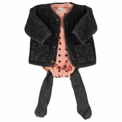 Piupiuchick Veste Matelassée Côtelée Coton Bio | Noir Online