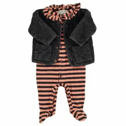 Piupiuchick Veste Matelassée Côtelée Coton Bio | Noir Online