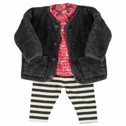 Piupiuchick Veste Matelassée Côtelée Coton Bio | Noir Online