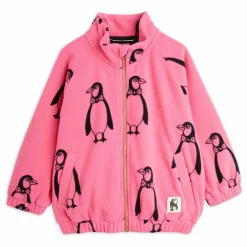 Mini Rodini Veste Polaire Pingouin Fibres Recyclées | Rose Best