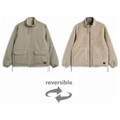 Clearance Taion Veste Réversible Militaire Col Montant | Mocha