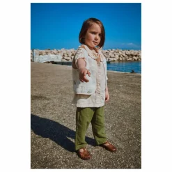 Poudre Organic Veste Sans Manches Calyspo Coton Bio | Beige Discount