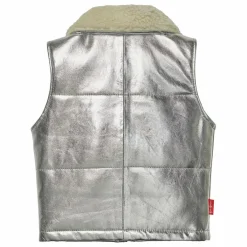Enfant Fille Garçon Veste Sans Manches Col Sherpa Métallisée |
